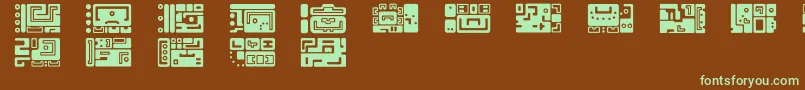 Mayaruler-fontti – vihreät fontit ruskealla taustalla
