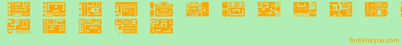Mayaruler Font – Orange Fonts on Green Background