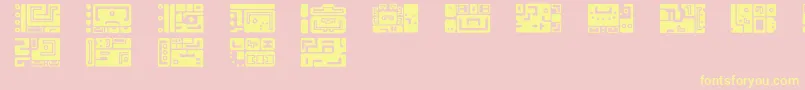 Mayaruler-Schriftart – Gelbe Schriften auf rosa Hintergrund
