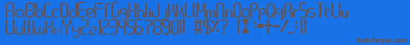 フォントAlphabet2 – 茶色の文字が青い背景にあります。