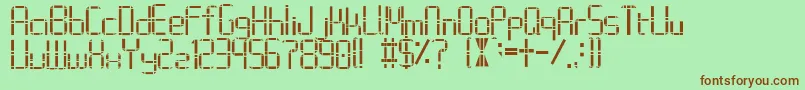 Alphabet2-fontti – ruskeat fontit vihreällä taustalla
