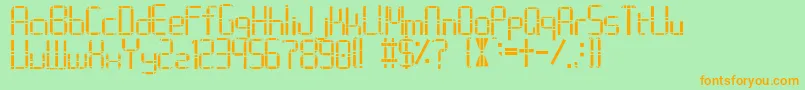 Alphabet2 Font – Orange Fonts on Green Background