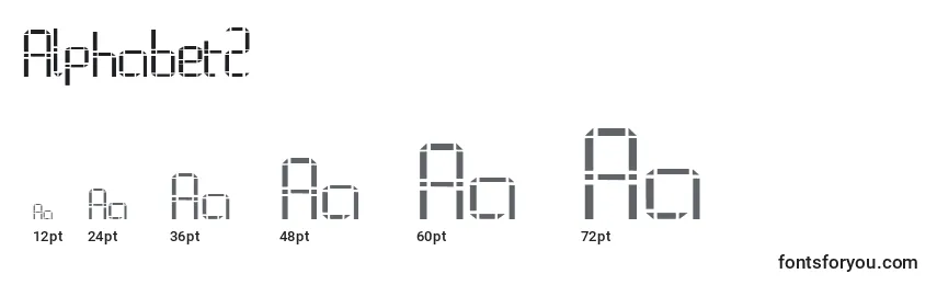 Größen der Schriftart Alphabet2