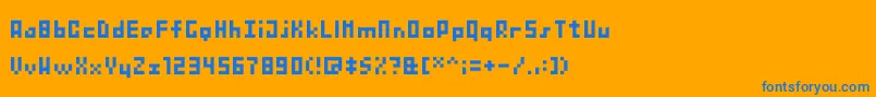 BitnanoV33 Font – Blue Fonts on Orange Background