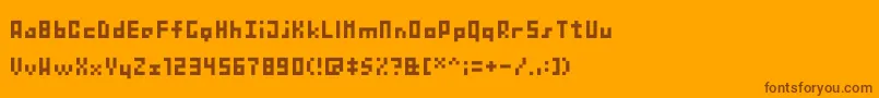 BitnanoV33 Font – Brown Fonts on Orange Background