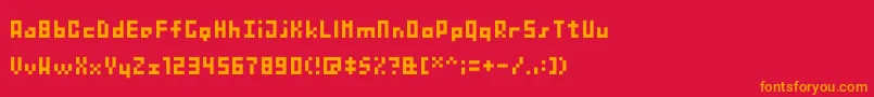 BitnanoV33 Font – Orange Fonts on Red Background
