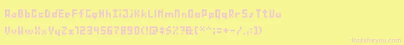fuente BitnanoV33 – Fuentes Rosadas Sobre Fondo Amarillo