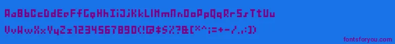 Fonte BitnanoV33 – fontes roxas em um fundo azul