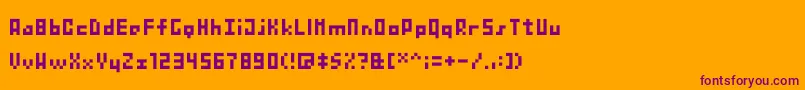 フォントBitnanoV33 – オレンジの背景に紫のフォント