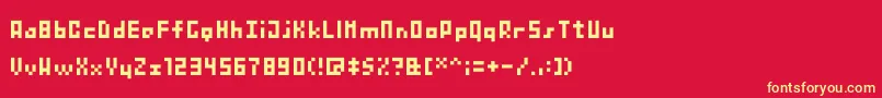 BitnanoV33 Font – Yellow Fonts on Red Background