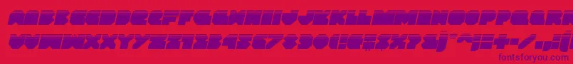 フォントVxrockethalfital – 赤い背景に紫のフォント