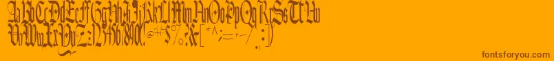 AuthurRegularTtstd-Schriftart – Braune Schriften auf orangefarbenem Hintergrund