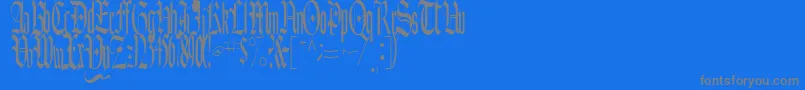 AuthurRegularTtstd-Schriftart – Graue Schriften auf blauem Hintergrund