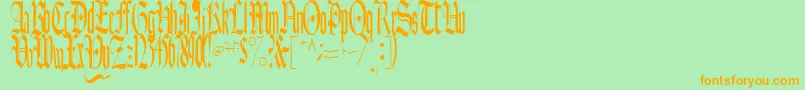 AuthurRegularTtstd-Schriftart – Orangefarbene Schriften auf grünem Hintergrund