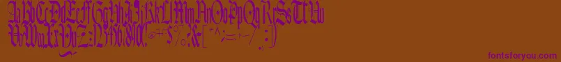 AuthurRegularTtstd-Schriftart – Violette Schriften auf braunem Hintergrund