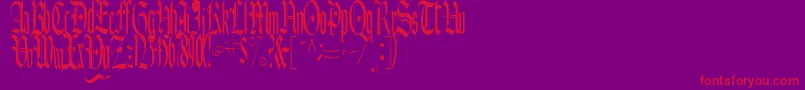 AuthurRegularTtstd-Schriftart – Rote Schriften auf violettem Hintergrund