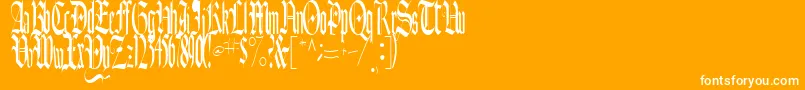 AuthurRegularTtstd-Schriftart – Weiße Schriften auf orangefarbenem Hintergrund