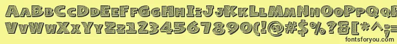 NaughtySquirrelStripedDemo Font – Black Fonts on Yellow Background