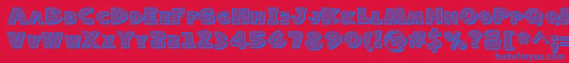 NaughtySquirrelStripedDemo-Schriftart – Blaue Schriften auf rotem Hintergrund