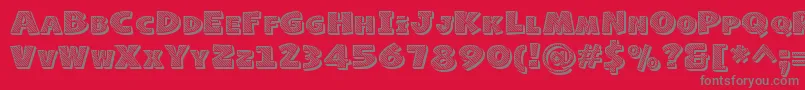 NaughtySquirrelStripedDemo Font – Gray Fonts on Red Background