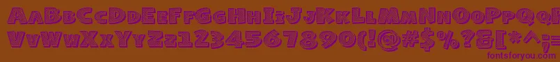 NaughtySquirrelStripedDemo Font – Purple Fonts on Brown Background