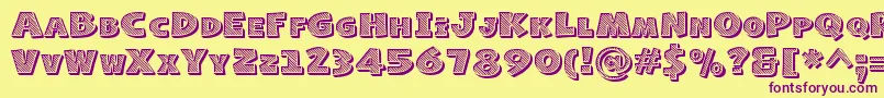 NaughtySquirrelStripedDemo Font – Purple Fonts on Yellow Background