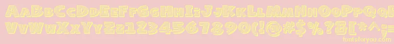 NaughtySquirrelStripedDemo Font – Yellow Fonts on Pink Background