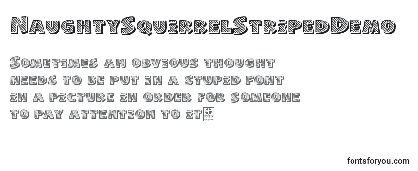 Review of the NaughtySquirrelStripedDemo Font