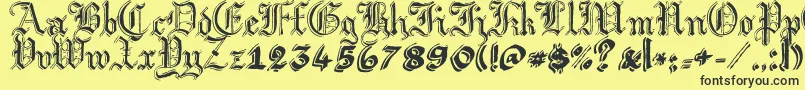 ArgorGotScaqh Font – Black Fonts on Yellow Background