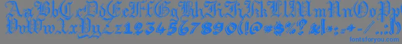 フォントArgorGotScaqh – 灰色の背景に青い文字