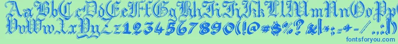 ArgorGotScaqh Font – Blue Fonts on Green Background