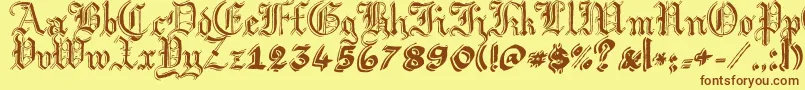 ArgorGotScaqh-fontti – ruskeat fontit keltaisella taustalla
