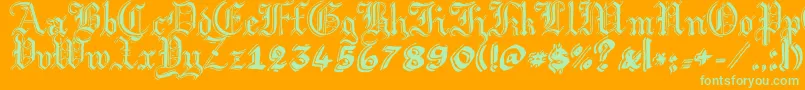 ArgorGotScaqh Font – Green Fonts on Orange Background