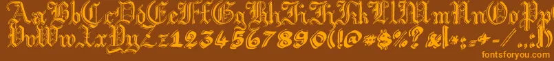 ArgorGotScaqh Font – Orange Fonts on Brown Background