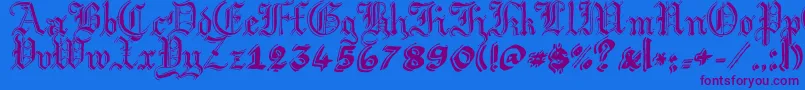 ArgorGotScaqh Font – Purple Fonts on Blue Background