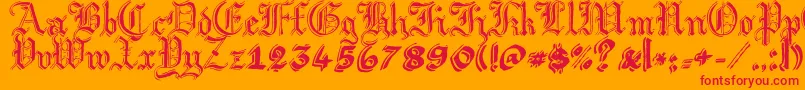 フォントArgorGotScaqh – オレンジの背景に赤い文字