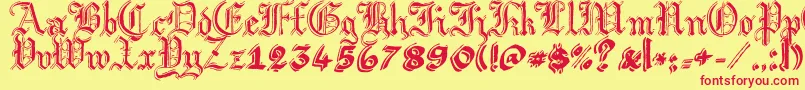 ArgorGotScaqh Font – Red Fonts on Yellow Background