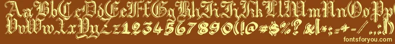 ArgorGotScaqh-fontti – keltaiset fontit ruskealla taustalla