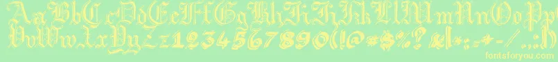 ArgorGotScaqh Font – Yellow Fonts on Green Background