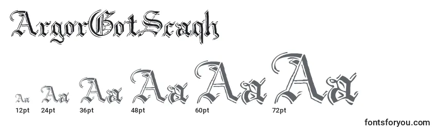 ArgorGotScaqh Font Sizes