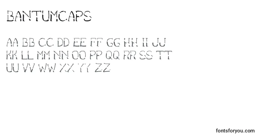Czcionka BantumCaps – alfabet, cyfry, specjalne znaki
