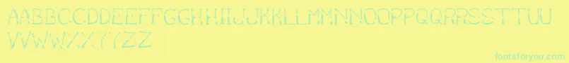 フォントBantumCaps – 黄色い背景に緑の文字