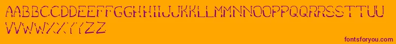 BantumCaps-Schriftart – Violette Schriften auf orangefarbenem Hintergrund