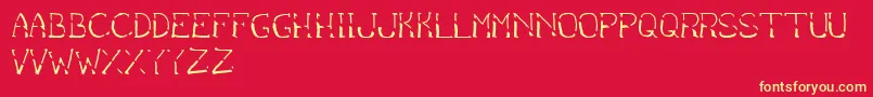 BantumCaps Font – Yellow Fonts on Red Background