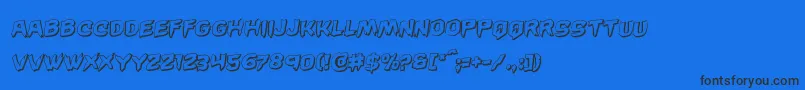 フォントWickerman3Drotal – 黒い文字の青い背景