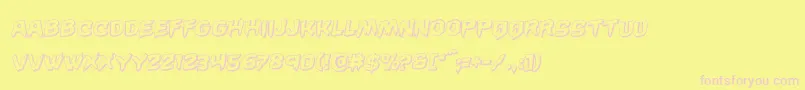 Czcionka Wickerman3Drotal – różowe czcionki na żółtym tle