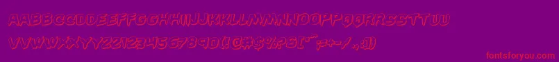 Wickerman3Drotal-Schriftart – Rote Schriften auf violettem Hintergrund