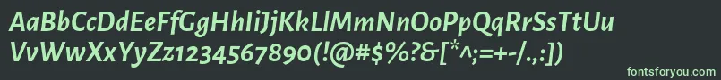 Шрифт AlegreyasansBolditalic – зелёные шрифты на чёрном фоне