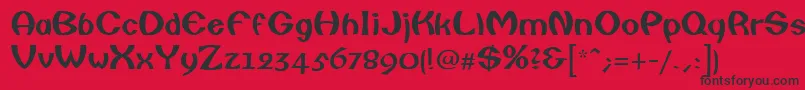 CailinRegular Font – Black Fonts on Red Background