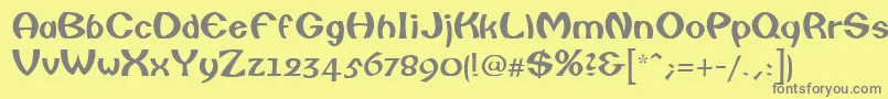 フォントCailinRegular – 黄色の背景に灰色の文字